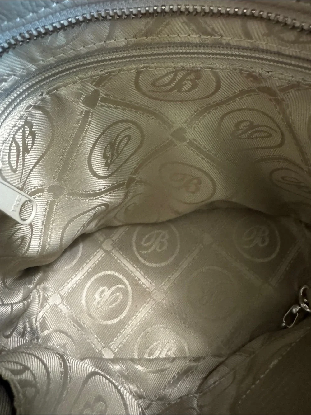Brighton Cherie Croc Embossed Patent Leather Shoulder Bag Taupe